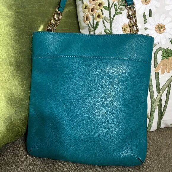 MICHAEL KORS CROSSBODY BAG TEAL/TURQUOISE AND GOLD HARDWARE - Picture 3 of 7